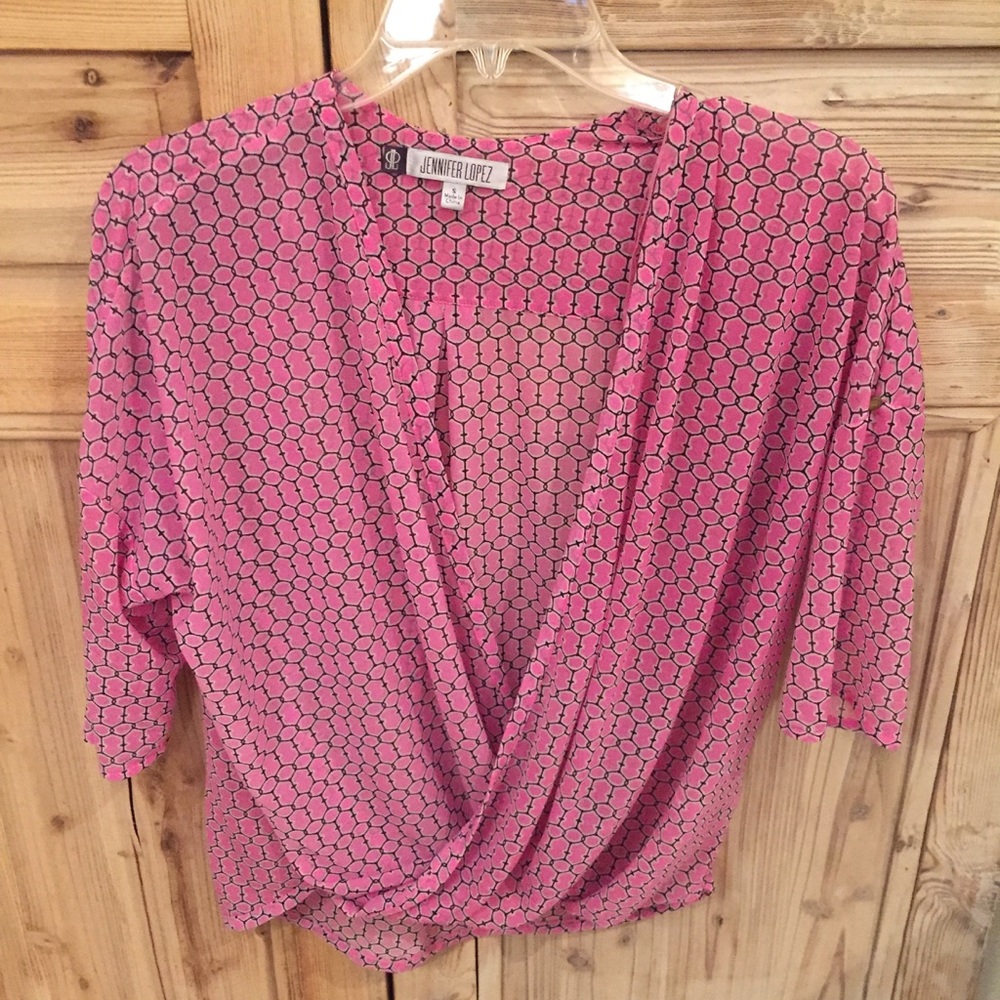 Jennifer Lopez pink print Blouse